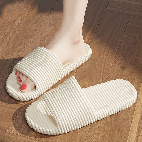 EVA pantoufles pour hommes femmes été anti-dérapant en plastique hôtels salles de bains pantoufle ménages sandales blanc