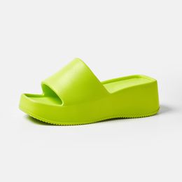Zapatillas de EVA para mujer con suela de 6cm de grosor para uso casual en casa y exterior Sandalia Scuffs verde