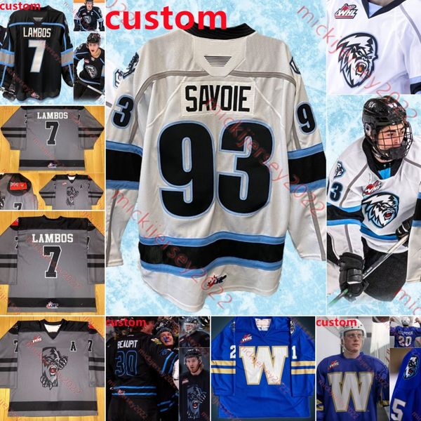 Evan Friesen Maillot de hockey sur glace de Winnipeg Jonas Woo Landon Jeune Mason Beaupit Carson Latimer Josh Medernach Maillots de Winnipeg cousus sur mesure pour jeunes hommes