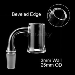 45 mm de alto borde biselado Evan Shore Banger 3 mm de pared 25 mmOD 10 mm 14 mm 18 mm macho hembra cuarzo Banger clavos para vidrio Bongs Dab Rigs