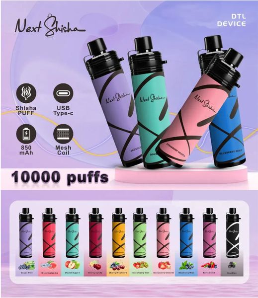 Nuevo lanzamiento auténtico My Shisha Next Dtl 10000 Puffs 3% nic Vape desechable Jnr Shisha 12000 E cigarrillos puff 10k 5% 3% 2% 0% 10K 12K 15K Puff Bar 20 ml precargado