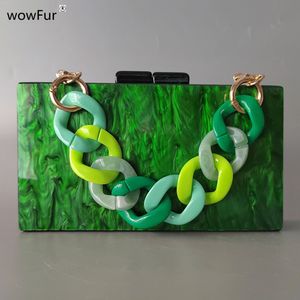 Avondtasje Banket Clutch Portemonnee Stijlvolle Handtas Vintage Marmer Groen Acryl Tas Luxe Party Prom Casual Bruiloft Mini Portemonnee 230729