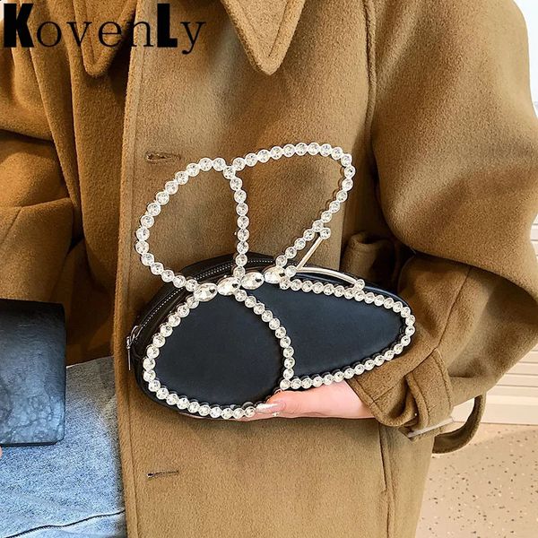 Sac de soirée Bling Diamonds Handbag Fomen Femme Butterfly Shape Design Luxury Hand Sachets Shiny Vintage Ladys Clutch Sac 240408