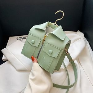 Avondtasje Crossbodytas Grappig Trendy Shirt Eén-schouderjurk Schattige meisjes Effen schoudertas Messenger Klein Vierkant 231208