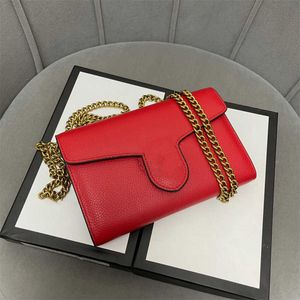 Bolso de diseñador Bolso de noche Diseñador Marmont Cuero Mujer Hombro Cadena cruzada Oro Hardware Bolso Rojo Verde Lujo Moda s