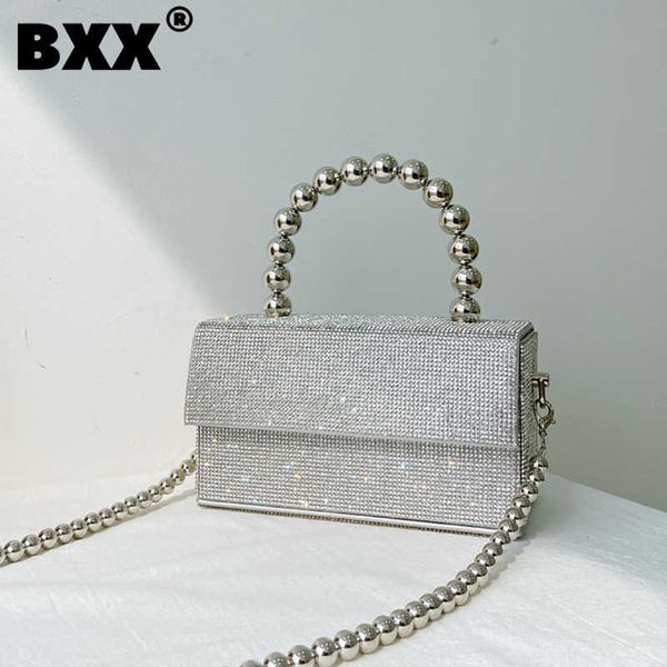 Bolso de noche, collares de perlas con diamantes de imitación, bolsos de mano para mujer, nueva moda 2022