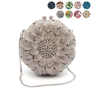 Sac de soirée sac de soirée diamants pochette en cristal portefeuille de mariage de mariée sac à main sac à main élégant sacs à main de fleur de soleil 230901