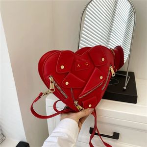 24 NIEUW PU-leer Designer Tas Avondtasje Hartvormig zakje Schoudertas Tote Bag Dames Ontwerpers Handtas Portemonnee Dames Mode Crossbody Make-up tas 6 kleuren