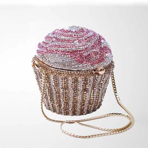Sac de soirée Mini Cupcake pochette cristal sac à main de mariage et sac à main fête de mariée diamant Minaudiere bolso mujer fiesta e 231108