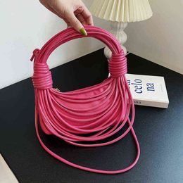Sac de soirée minimaliste corde noué sac à main pour femmes Pu épaule bandoulière Designer marques Portable dames fourre-tout sac à main 0623