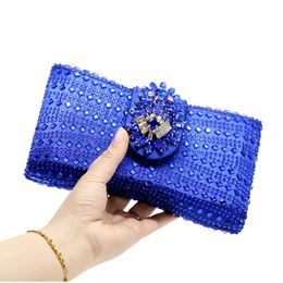 Bolso de noche Embrague de fiesta Bolsos de lujo Forma Arco Bolso de mano azul real 231216