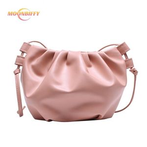 Sac de soirée sac à bandoulière petit cuir bandoulière femme couleur unie serti conception dames messager Mini fermeture éclair nuage 230926