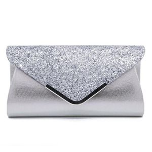 Sac de soirée Femmes Pu Paillette Long Square Hasp Cosmetic Sac Mélange couleur Couleur de mariage Bag 223I