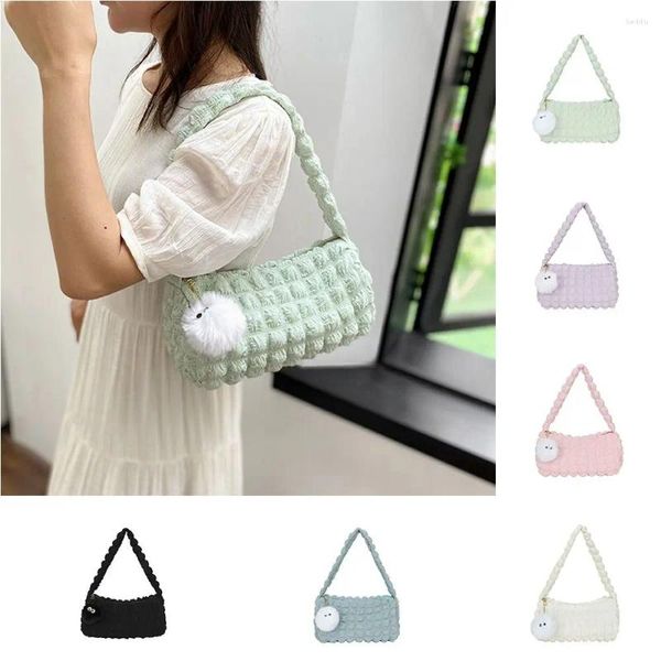 Sacs de soirée 1 PC Femmes Nuage Soft Tissu Sac à main Plissé Bulle Sac à bandoulière Grande capacité Femme Underarm Fourre-tout Shopping