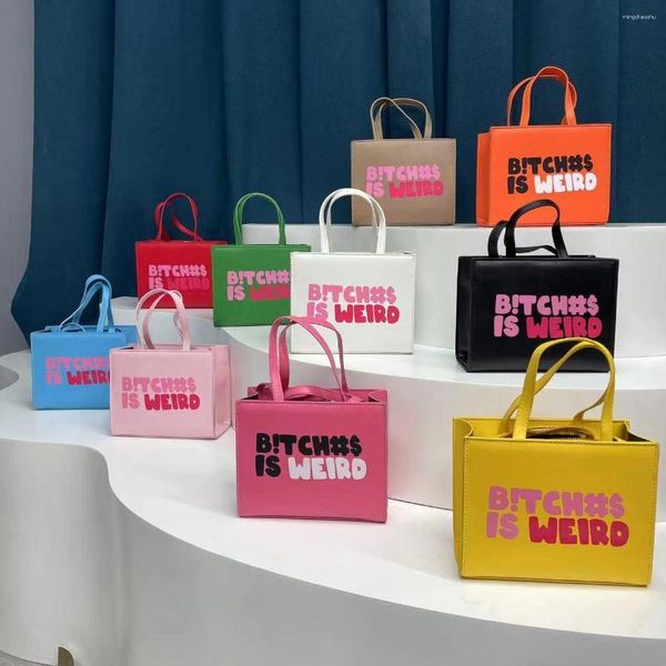 Bolsos de noche, 10 colores, bolso de lujo europeo americano para mujer, marca de moda, letra Graffiti, bolso de hombro sólido para mujer, pan tostado