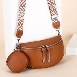 Abendtaschen 100% echtes Leder Frauen Schulter Crossbody Luxus Kuh Brusttasche mit kleiner Geldbörse Weibliche Handtaschen Taille 230926