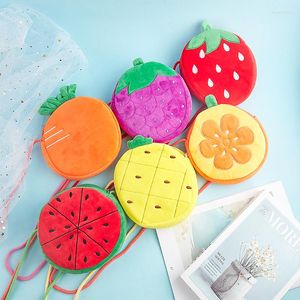 Sacs de soirée 1 pièces mignon enfants Simulation sac de fruits épaule en peluche messager porte-monnaie sacs à main filles bébé bandoulière