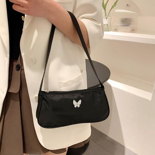 Bolsas de noche 2022 Casual Mariposa Impresión Hombro Axila Bolsa Moda Moda Pequeño Monedero Top Totes Totes Diseñador Bolsos