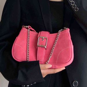 Sacs de soirée 2022 nouveau sac à main rétro mat Rose rouge couleur correspondant fourre-tout pour les femmes chaîne épaule rose pochette sacs à main 220513