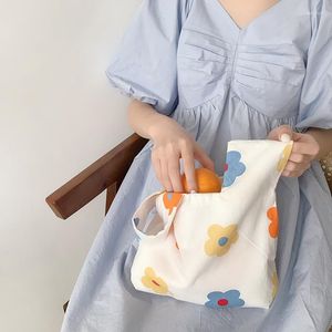 Avondtassen 2022 Leer Autum Canvas Vrouwen tote kleine lunchzak katoen doek dames eten picknick reizen vrouw