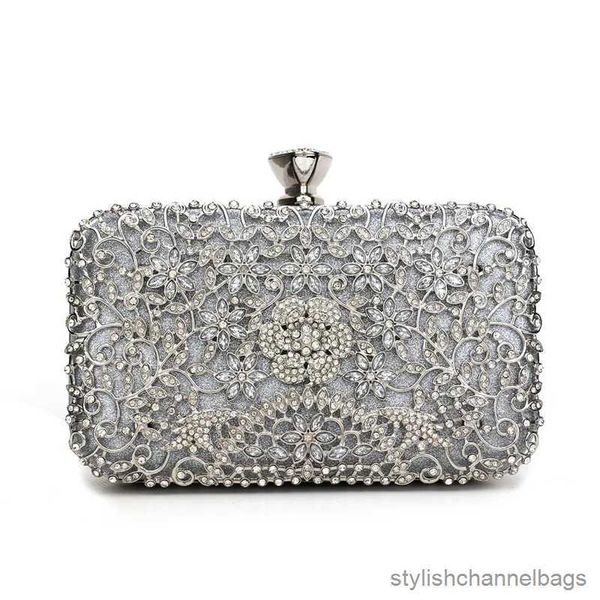 Bolsos de noche 2023 Diamante bolso de embrague de la noche para mujeres Boda de la cadena del cartera del bolso dorado bolso de hombro pequeño con mango de metal