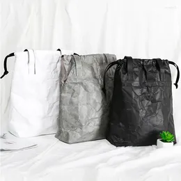 Sacs de soirée 2023 Mode DuPont Sac en papier Protection de l'environnement Sac à main pour femmes Coréen Seau Cordon Épaule légère Japon