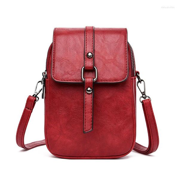 Sacs de soirée 2023 Fashion Leather Shoulder Messenger Bag Mini Women's Mobile Phone