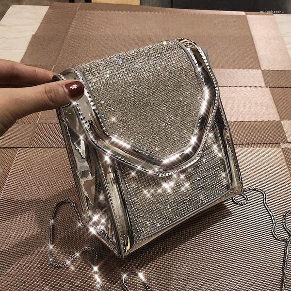 Sacs de soirée 2023 mode luxe cristal sac chaîne en métal concepteur femme loisirs épaule messager téléphone portable