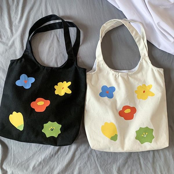 Bolsos de noche 2023, bolsos de lona con flores para mujer, bolsos de mano de gran capacidad para estudiantes, oficina, trabajador, bolsa de archivo de libros