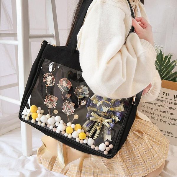 Sacs de soirée 2023 japonais Kawaii Ita sac femmes lycée adolescentes JK grande toile PVC Transparent Itabag épaule