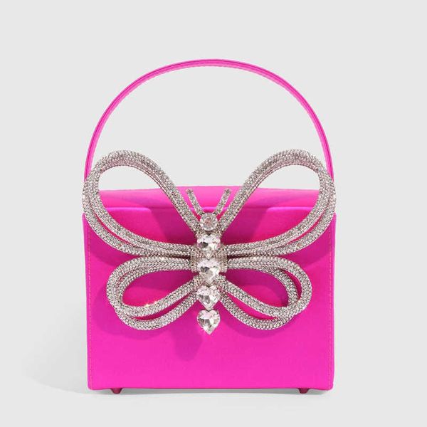 Sacs de soirée 2023 Sac à main de luxe pour femme Sac à main en satin avec diamants Papillon Strass Cristal Embrayage Sacs à main et sacs à main pour femmes 230427