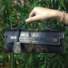 Avondtassen 2023 Luxe dames python koppeling tas tas slang patern kwaliteit lederen schouder ins portemonnee handtas voor feest