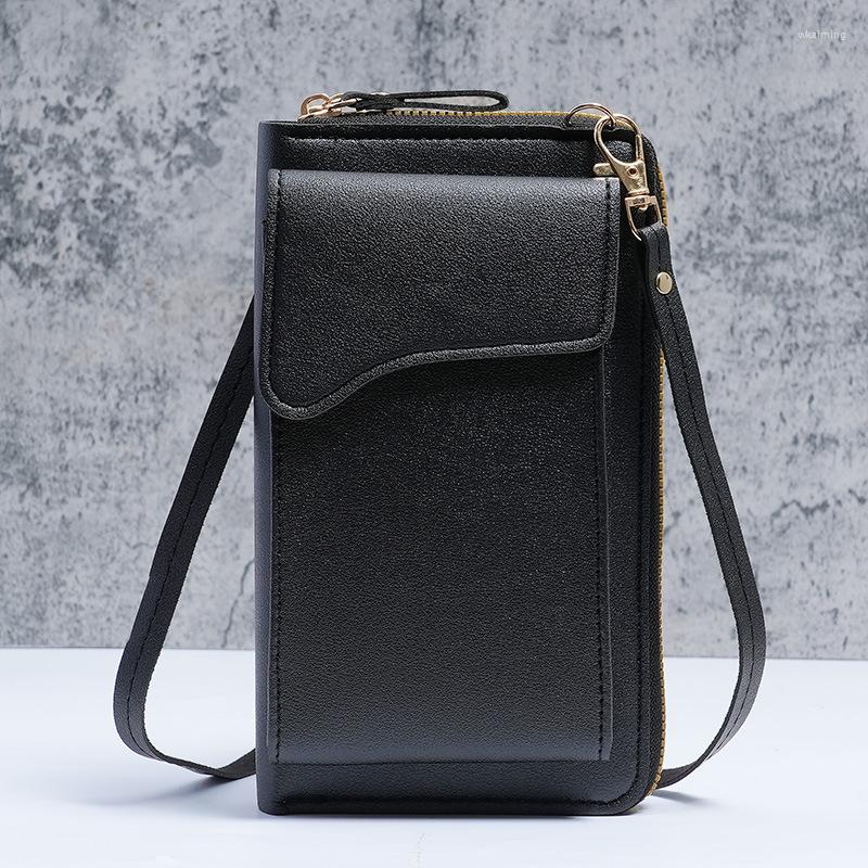 Sacos da noite 2023 Moda Simples Coreano Único Ombro Crossbody Bag Grande Capacidade Mulheres Longa Carteira Cor Sólida Telefone Móvel