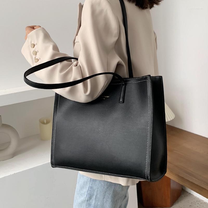 Evening Bags 2023 Solid Color Shoulder Bag Women Hand Ladies PU Leather Women's Office Big Tote Lady High Capacity Handbags And Purses