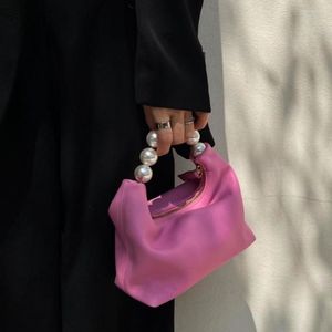 Sacs de soirée 2023 été rose Y2K chaîne rétro fille perle boulette Mini sac en cuir épaule femmes messager gelée mignon sac à main Designer