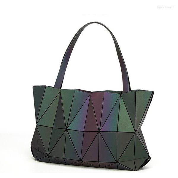 Bolsos de noche 2023, bolso luminoso para mujer, monederos y bolsos noctilucentes, bolso Bao geométrico, bolsos de mano para mujer, holograma de hombro plegable liso