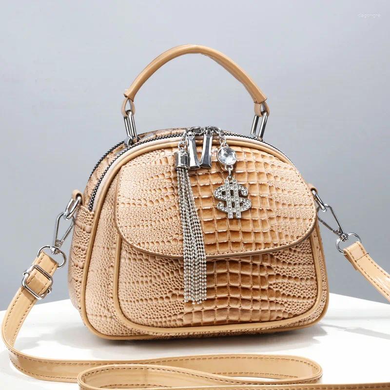 Evening Bags 2024 Flip Women's Bag Fashion Versatile Handbag One Shoulder Crossbody Small Round Designer