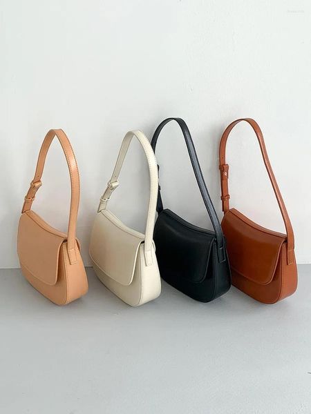 Bolsas de noche 2024 Bolsa de axila Mujeres Moda Retro Cambio Teléfono móvil Hombro PU Estilo Flip Tote