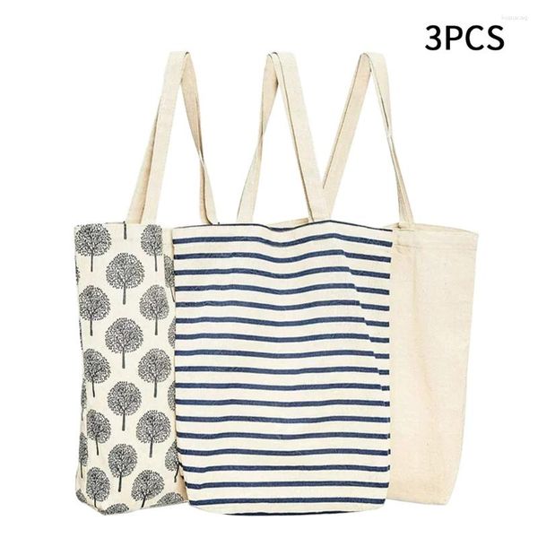 Sacs de soirée 3pcs dames réutilisables mode extérieure porter portable 3 conceptions grande capacité école épicerie femmes sac fourre-tout épaule bandoulière