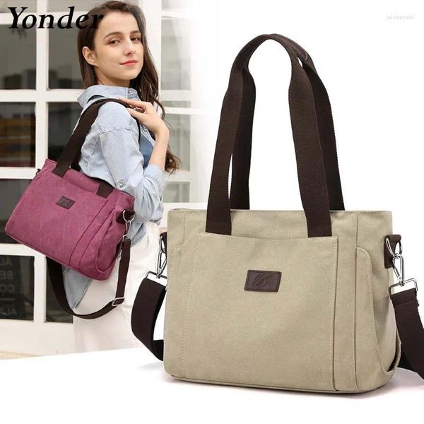 Bolsos de noche A4, bolso de hombro de lona Retro en blanco para mujer, bolso grande de tela para mujer, bolsos de tela informales para mujer, China