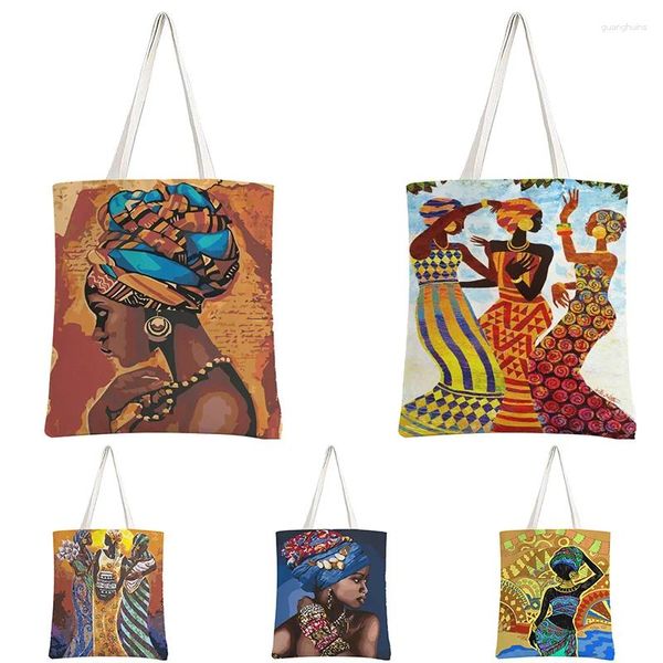 Sacs de soirée Sœur africaine Épaule Femmes Shopping Fourre-tout Toile Casual Harajuka Grande capacité Kawaii Trendy School Eco Sac réutilisable