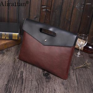 Sacs de soirée Aliattan Pu Leather Vintage Clutch File Sac pour femmes hommes 2024 Messenger de l'épaule de mode designer