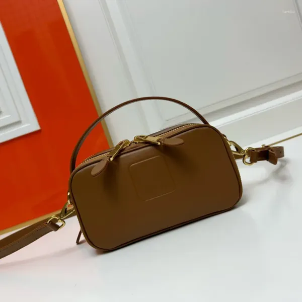 Bolsas de noche Otoño Invierno Bolsa de cámara de cuero genuino Bolso de moda Gran capacidad Versátil Viajero Mujeres Un hombro Crossbody