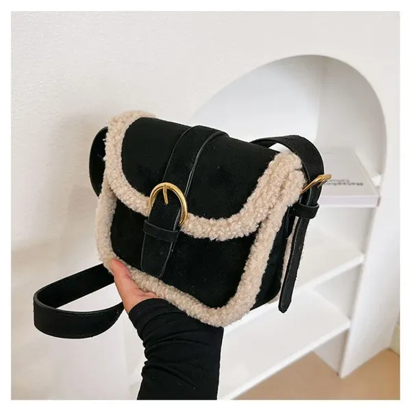 Bolsos de noche otoño bolso de felpa de invierno mujeres coreano retro