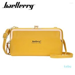 Sacs de soirée Baellerry Bandoulière Sac à bandoulière pour téléphone portable pour femmes Top Qualité PU Cuir Messenger Frmale Zipper Porte-monnaie