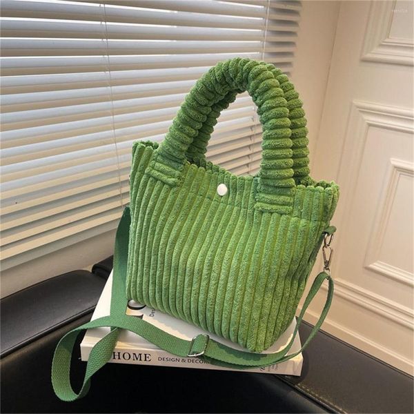 Bolsos de noche Bolso de lujo para mujer Pana Invierno Colores sólidos Estilo coreano Moda Diseñador conciso Bolsos elegantes Bolsos portátiles informales