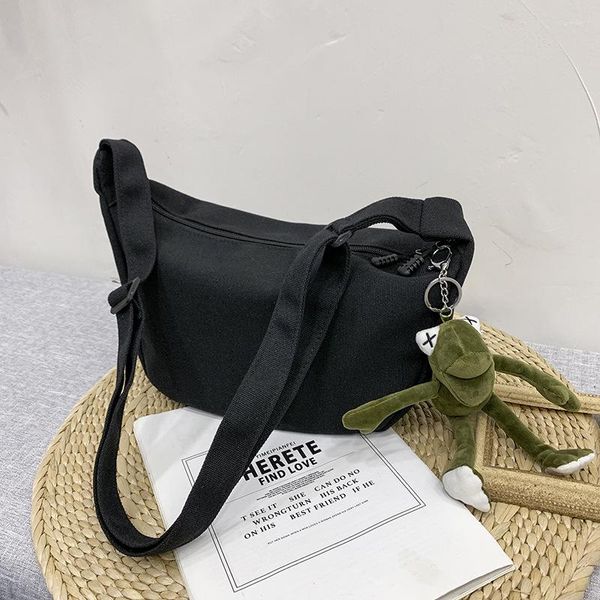 Bolsos de noche Baobao para mujer, bandolera de moda 2023, versátil, de un hombro, para estudiantes, versión coreana, bolso de lona japonés de gran capacidad