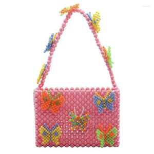 Bolsos de noche con cuentas mariposa colgante patrón hecho a mano embragues bolsa rebordear ins diseñador dama moda femenina linda chica bolsos para mujeres