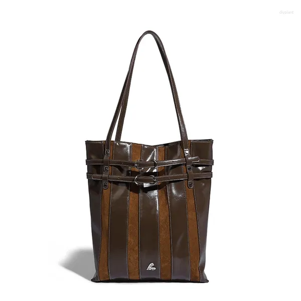 Sacs de soirée Ceinture Design Sac à bandoulière carré pour femmes Vintage rayé Vegant Cuir Casual Fourre-tout Sac à main Unique Marque Shopper Bourse