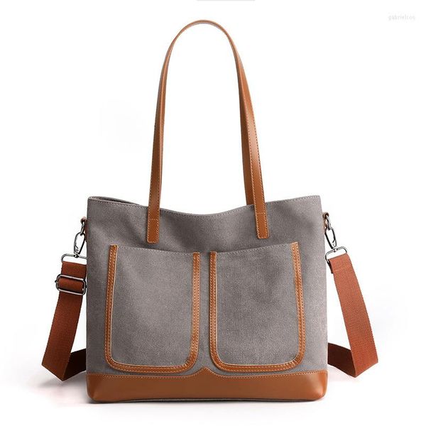 Bolsos de noche de gran capacidad de lona Retro para mujer, bolso de hombro de moda para chicas, mochila universitaria, bolso cruzado para compras diarias, bolsos multifunción